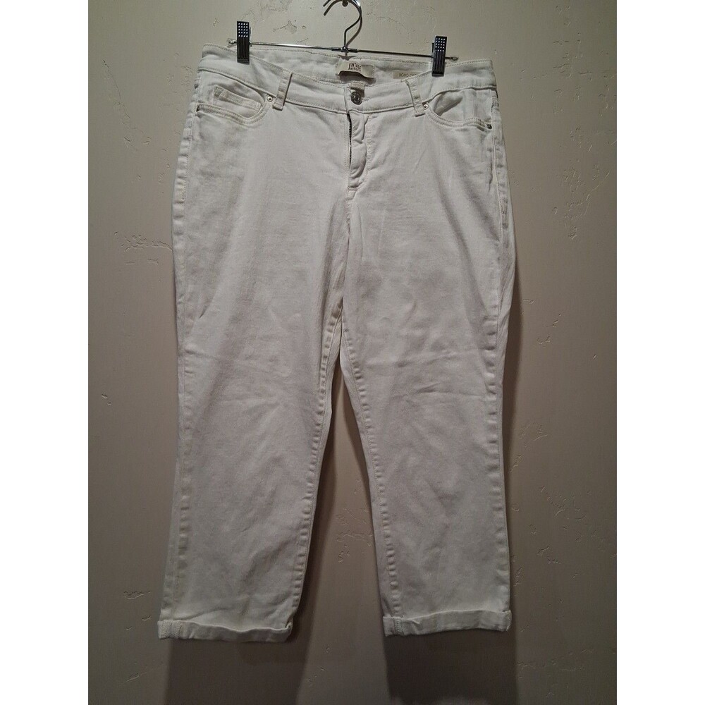 Vintage America Jeans Womens Size 12/31 Boho Crop White 5 Pocket Coastal Chic